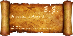 Brassai Zotmund névjegykártya